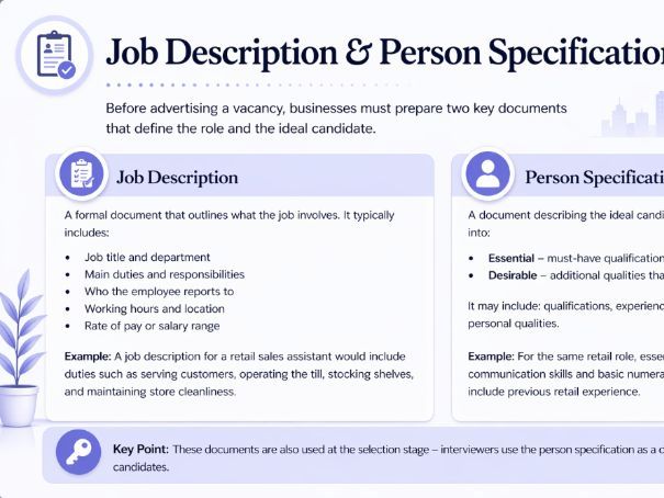 iGCSE Business - 2.3 Recruitment, selection and training of employees
