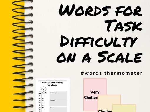 Words Thermometer - Word for Task Difficulty on a scale