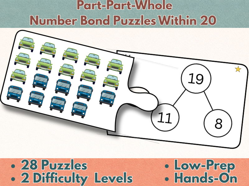 Part-Part-Whole Number Bond Puzzles Within 20 | Addition & Subtraction Within 20