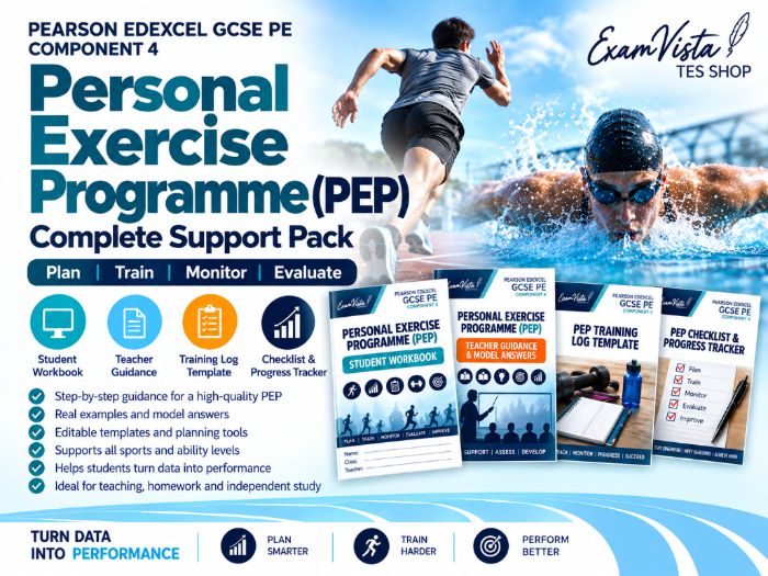 Edexcel GCSE PE – Personal Exercise Programme (PEP) – Complete Component 4 Support Pack
