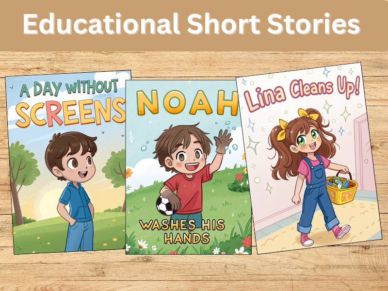 Healthy Habits Story Bundle | 7 Educational Short Stories for EYFS & KS1 | Values & Hygiene Reading