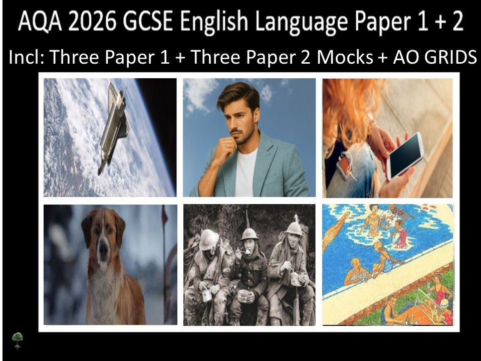 Six AQA 2026 GCSE English Language Paper 1 & 2 Mocks | AO Grids