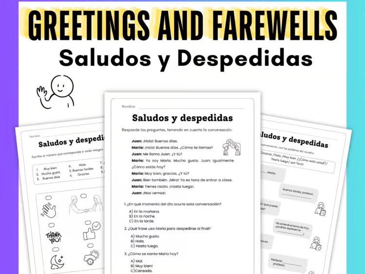 Spanish Greetings and Farewells Activities | Saludos y Despedidas en Español