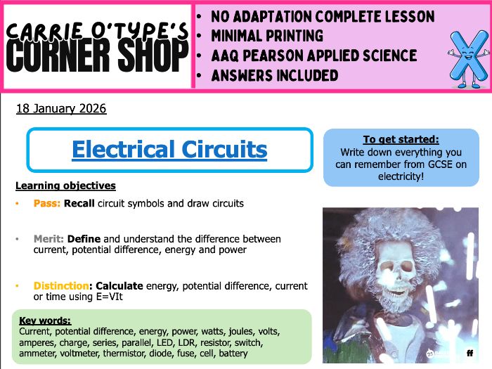 Electrical Circuits - AAQ Pearson Applied Science