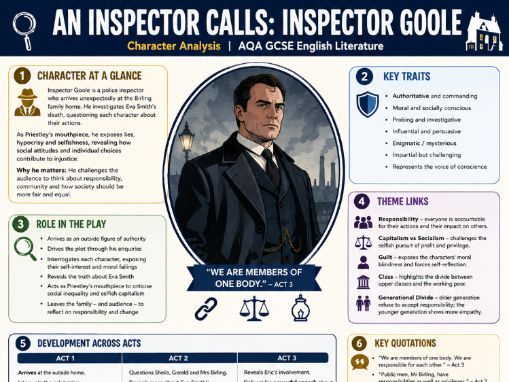 An Inspector Calls AQA GCSE | Character Quotation Banks & Analysis Revision Guide