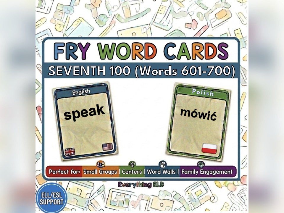 Polish-English Fry Words: Seventh 100 Flashcards