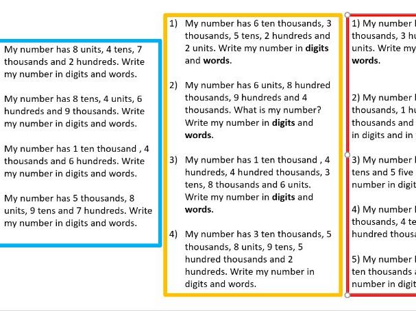 Identify place value year 6