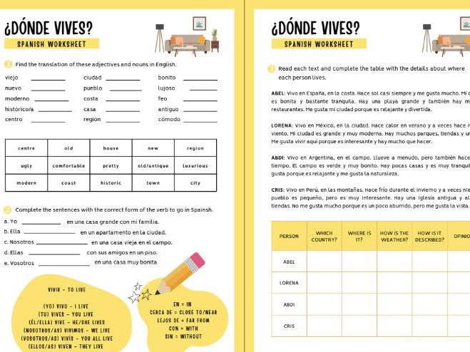 KS3 Claro! Mi Casa & Mi Ciudad Worksheet