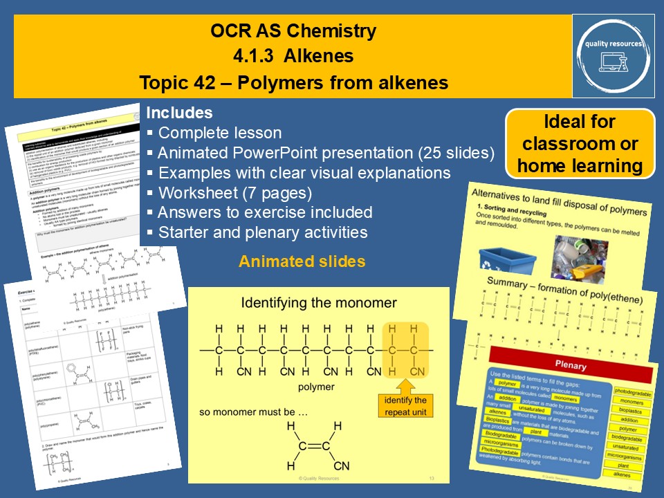 Polymers from alkenes OCR AS Chemistry