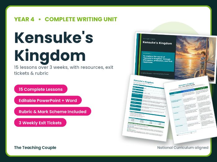 Kensuke's Kingdom | Year 4 English Unit | 15 Complete Lessons + Resources + Mark Scheme
