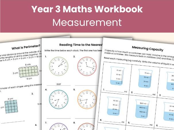 Year 3 Maths Workbook | Measurement | Printable Worksheets | KS2 Maths Resource