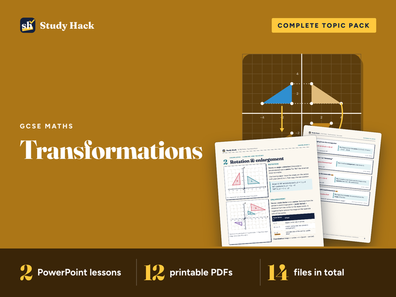 GCSE Maths Transformations Pack: Reflect, Rotate, Translate, Enlarge and Combine