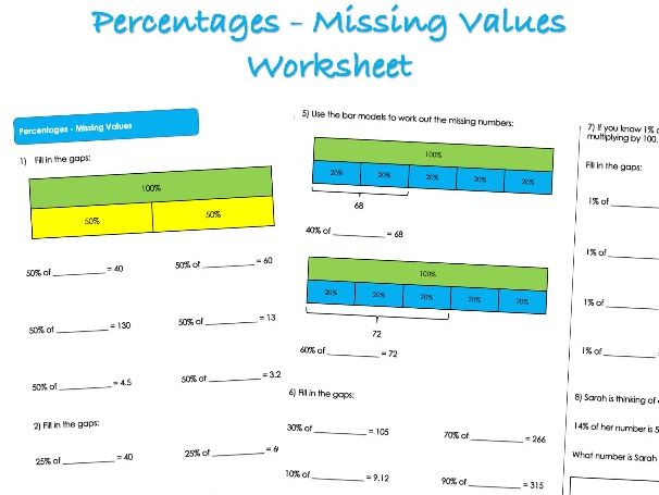 FDP Worksheet - Percentages - Missing Values