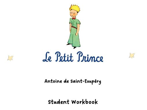 Le Petit Prince Literature Book Study Workbook