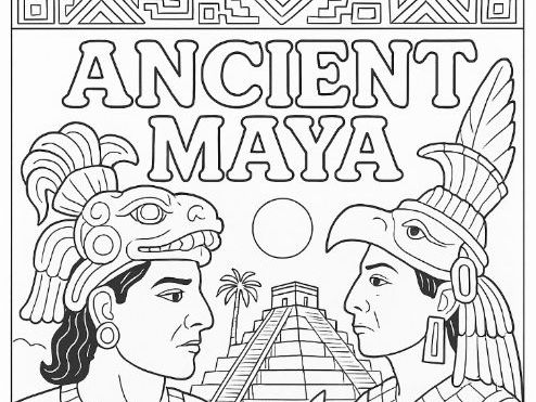Ancient Maya Mindful Colouring Sheet