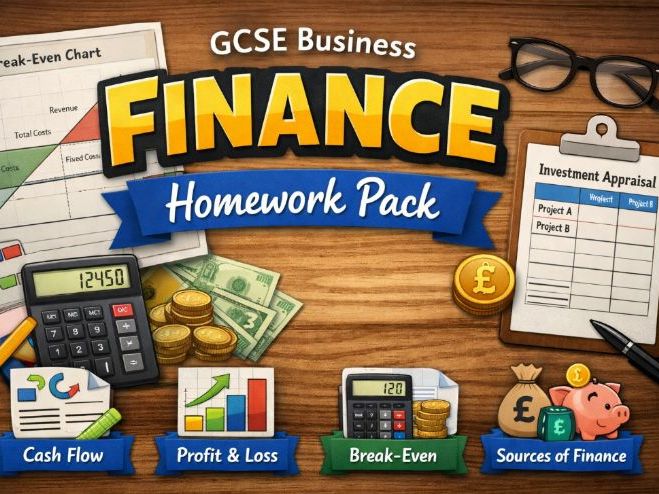 GCSE Business Finance Homework Pack