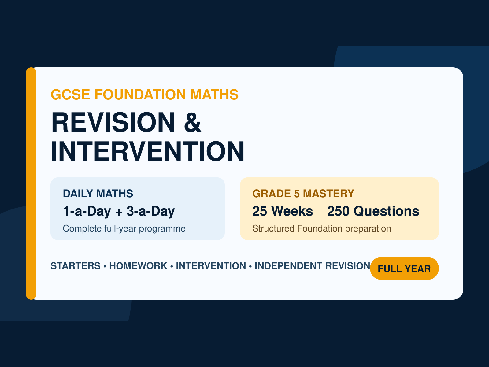 GCSE Foundation Maths revision and intervention pack