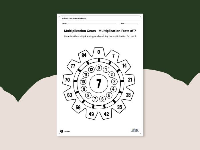 7 times table worksheet