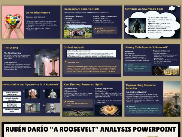AP Spanish Literature and Culture: Rubén Darío “A Roosevelt” Analysis PowerPoint