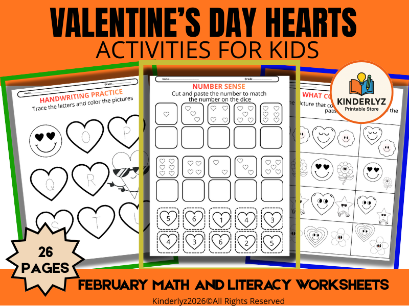 Valentine's Day Worksheets for Early Years
