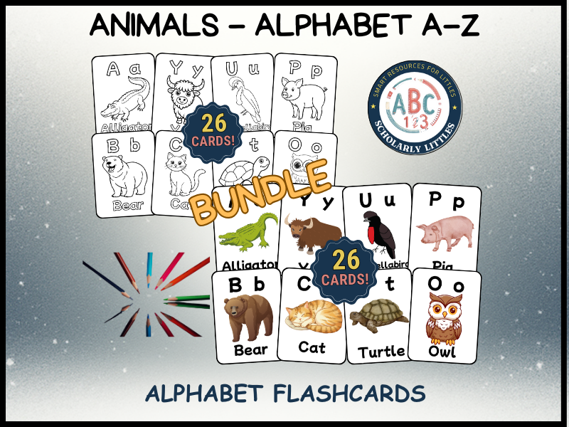 Alphabet Animals Flashcards Bundle
