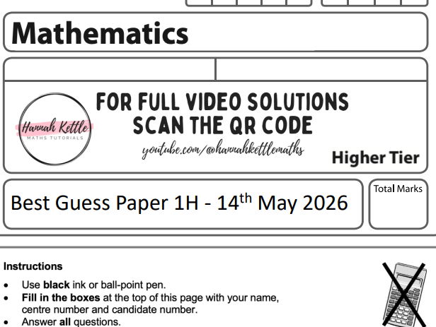 GCSEMaths Higher Revision Practice Paper 2026 Edexcel
