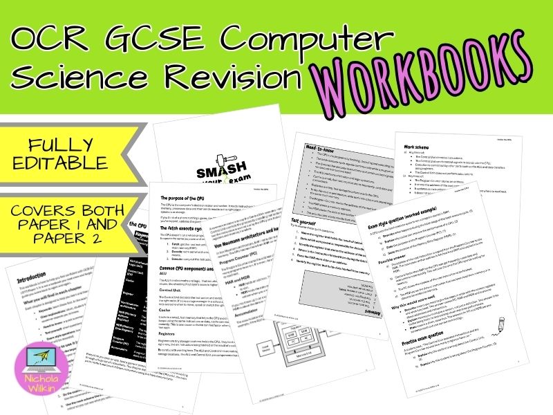 OCR GCSE Computer Science (J277) revision workbooks (Paper 1 and Paper 2)