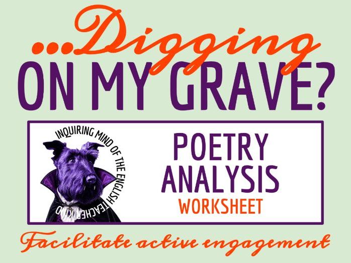 "Ah, Are You Digging on My Grave?" by Thomas Hardy Poetry Analysis Worksheet