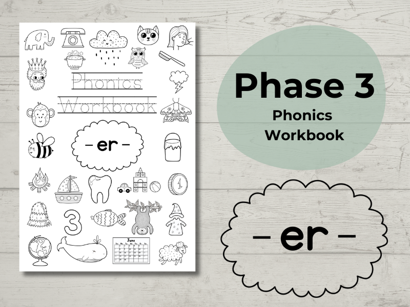 Phase 3 Phonics Workbook er sound