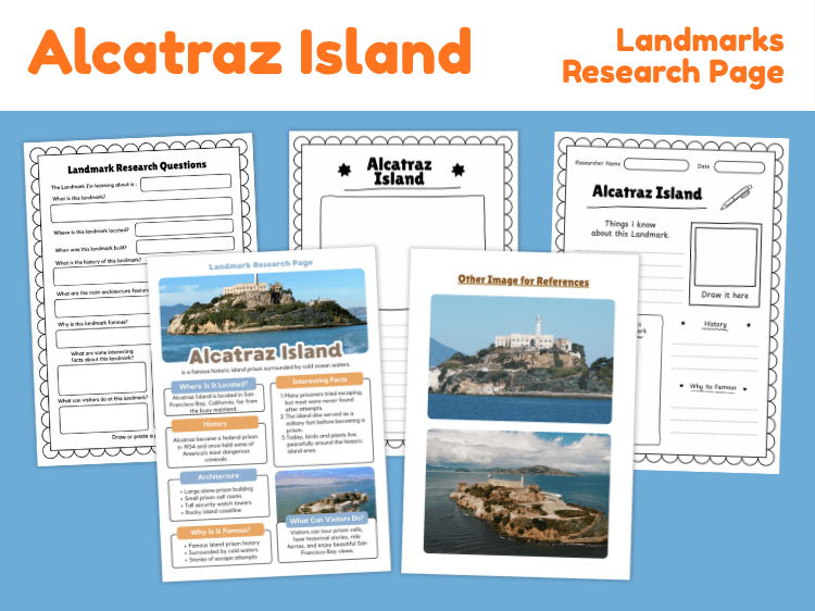 Alcatraz Island Landmark Research Project | History & Geography Worksheets