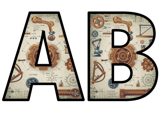 Engineering Machine Working Plans Lettering Set Display Title Letters ...