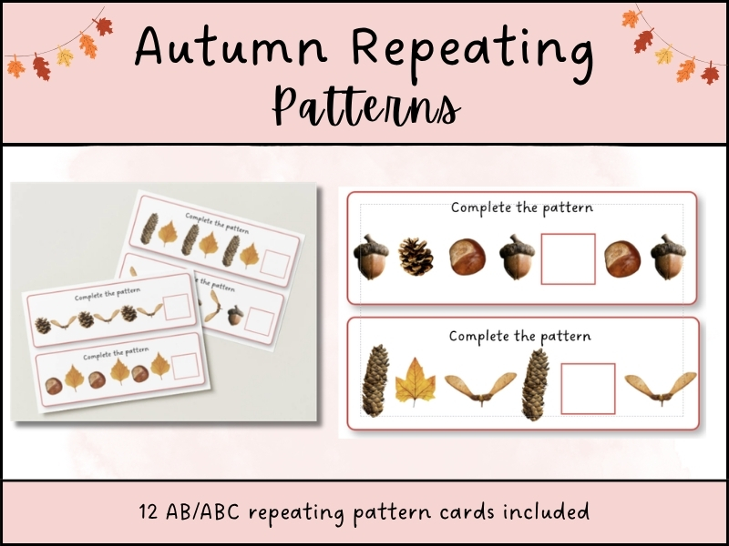 Autumn Repeating Pattern Cards – EYFS Maths Activity