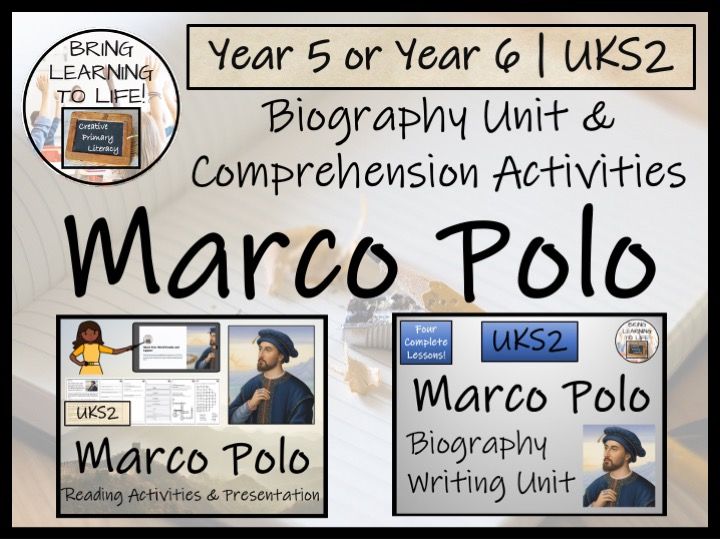 Marco Polo Reading Comprehension & Biography Bundle | Year 5 or Year 6