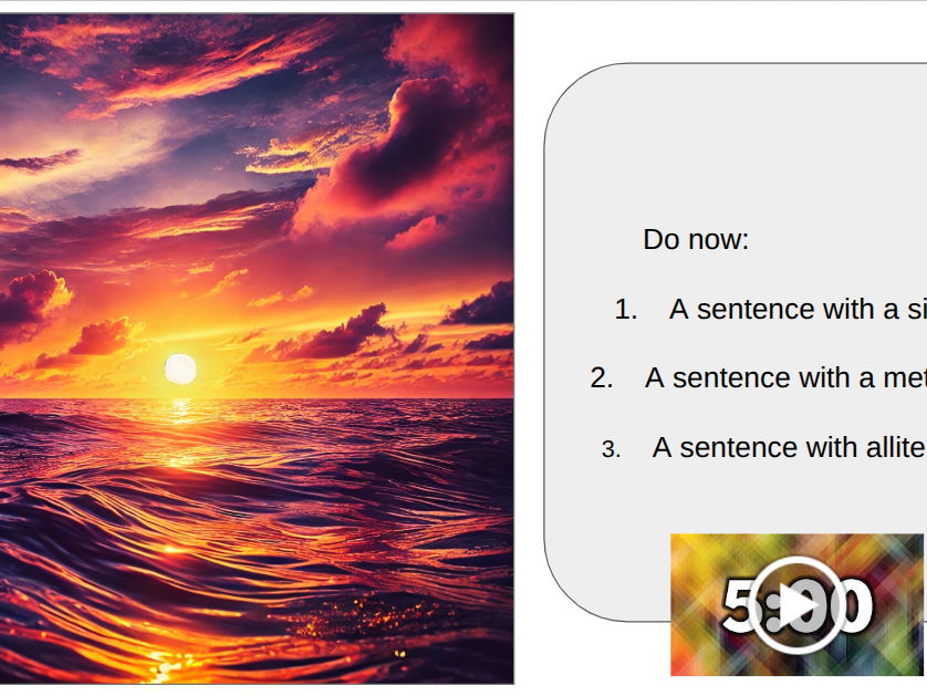 Creative Writing Do Now/Starter Activities