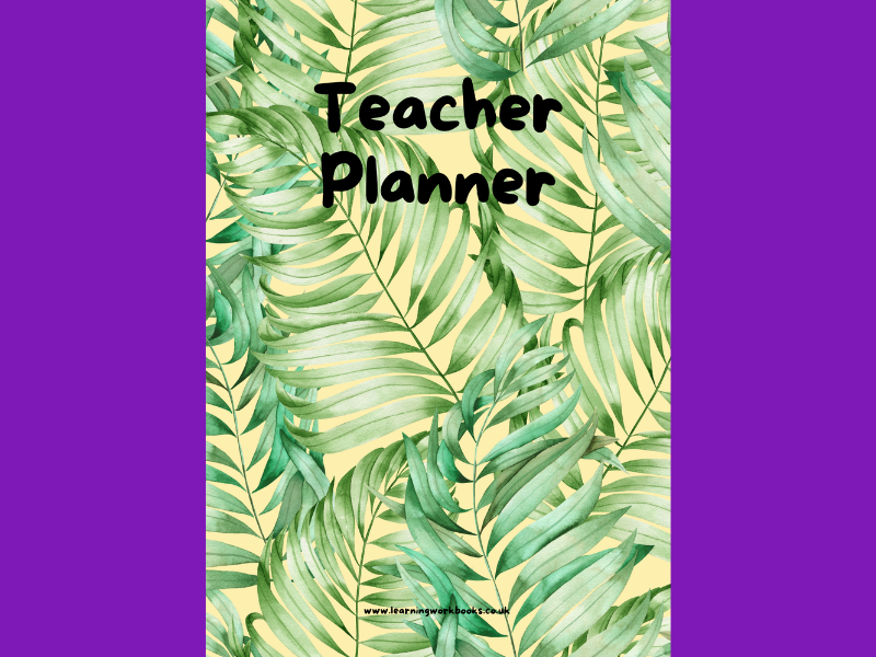 Tropical Green Leaves Teacher Planner