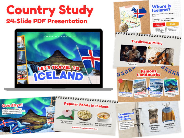 Iceland Country Study | 24-Slide Geography & Culture Presentation