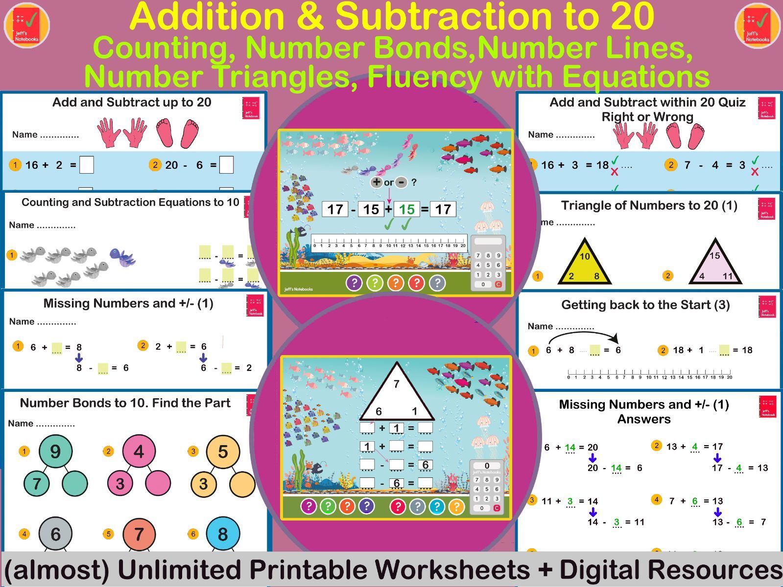 Add & Subtract to 20 Year 1 BUNDLE