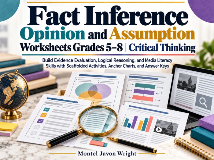 Fact, Inference, Opinion & Assumption Worksheets Grades 5–8