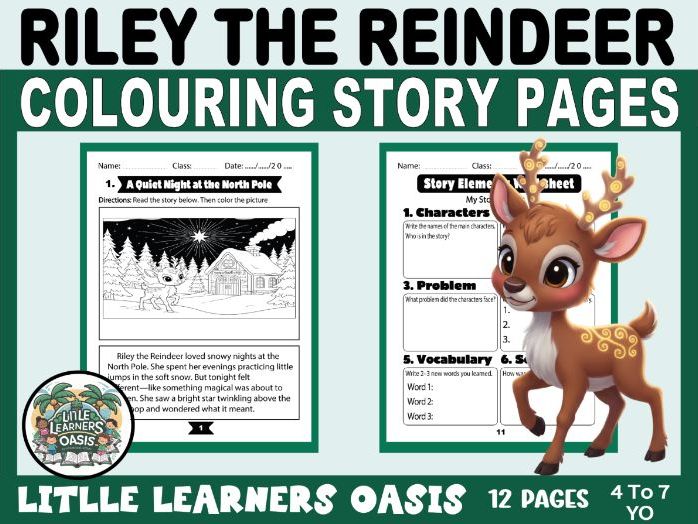 Riley the Reindeer Christmas Colouring Story