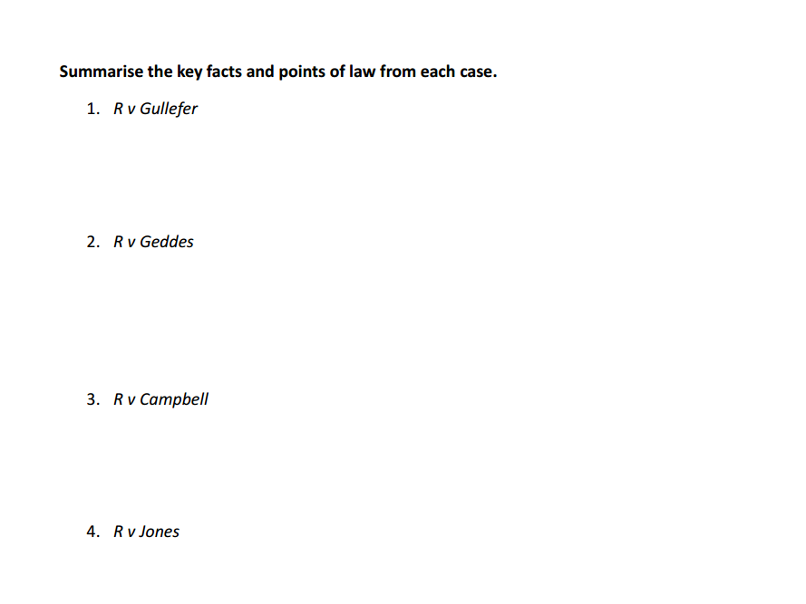 Attempt - Key cases test (OCR A-level law)