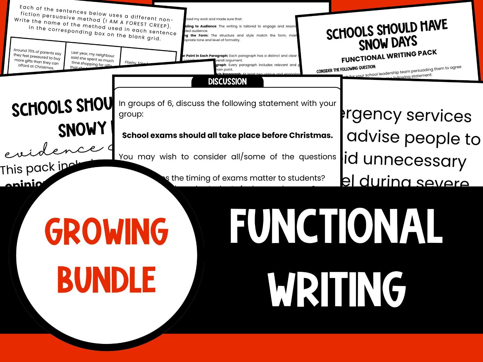 Christmas/Holiday Persuasive Writing: Discussion, Evidence & Essay Bundle