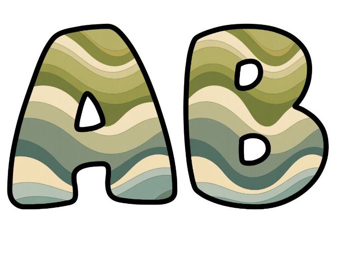 SEL Blue Green Waves Calming Classroom Display | Lettering Set | Upper & Lowercase, 0-9 and Signs