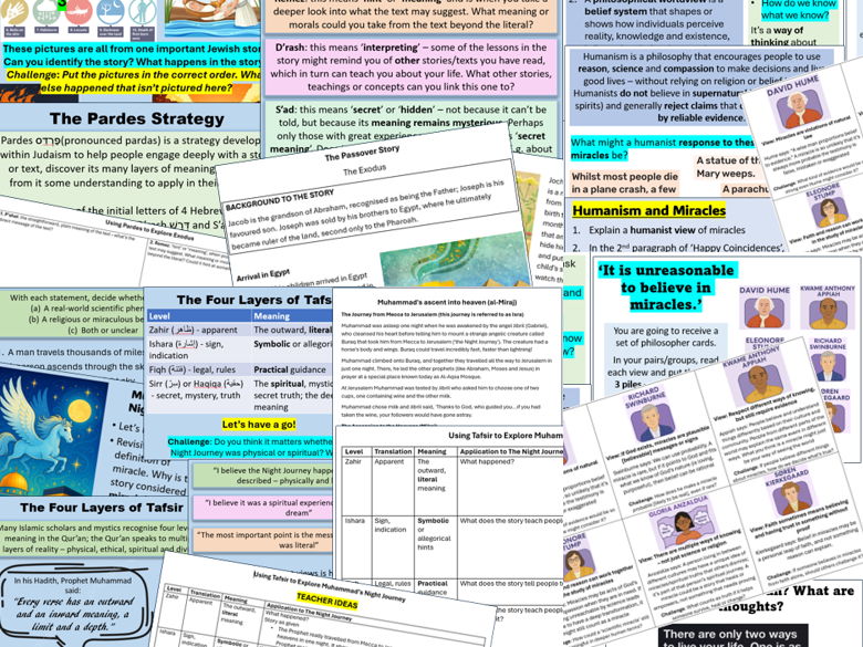 Miracles in Islam, Judaism, Humanism/Philosophy (3 lesson bundle)