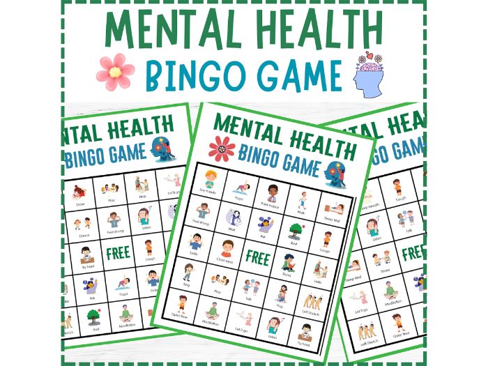 Mental Health Bingo, Self Care Self-Esteem & Wellness | World Mental Health Day Activities
