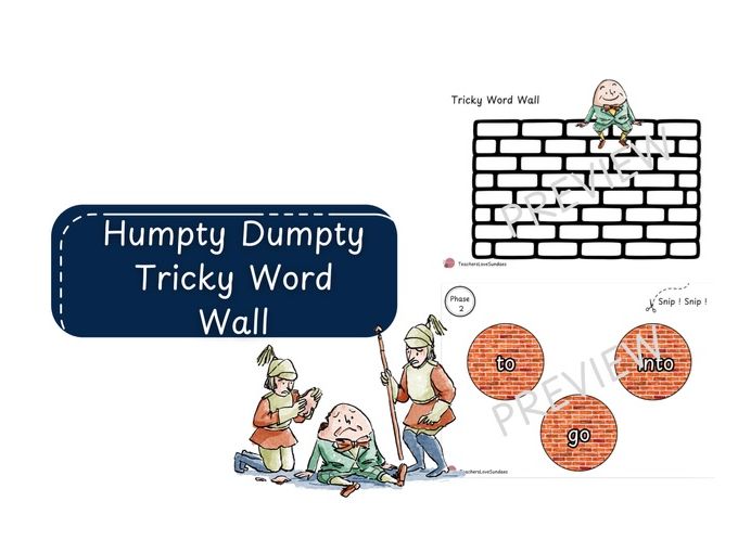 Humpty Dumpty Tricky Word Wall (Phase 2-5)