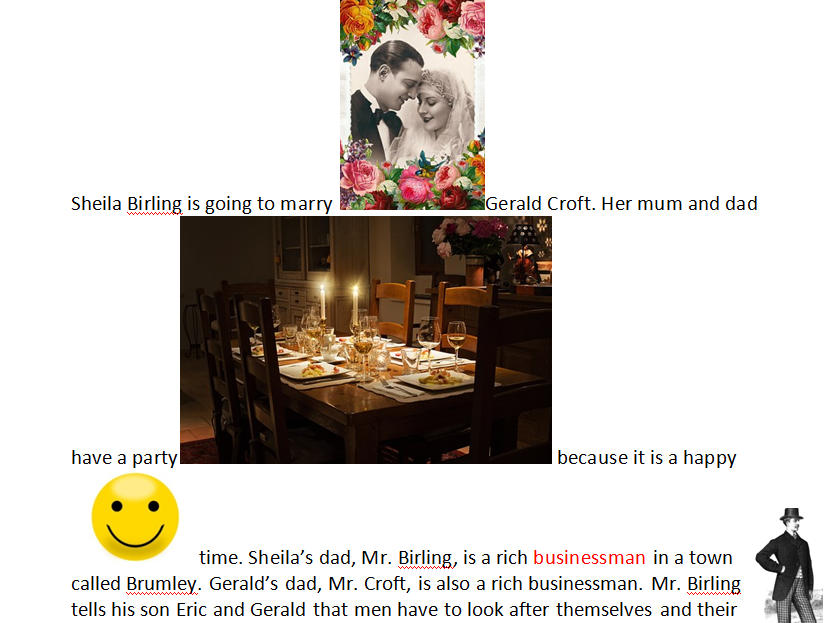 An Inspector Calls GCSE for EAL learners summary with tasks Teaching Resources