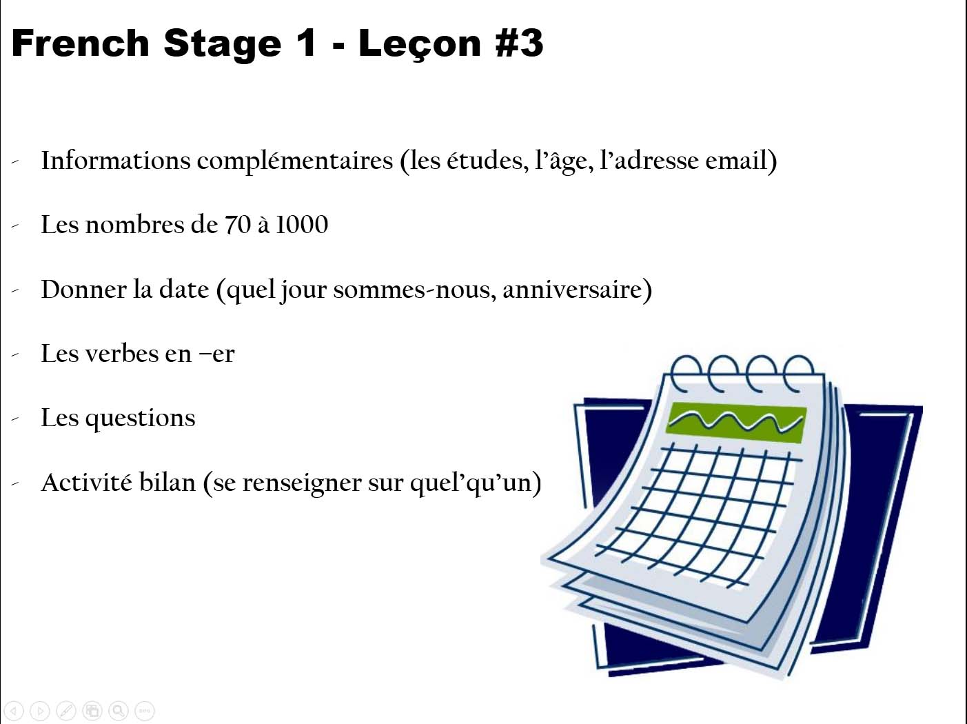 French as a foreign language 03, beginners/elementary: date, questions, ER verbs