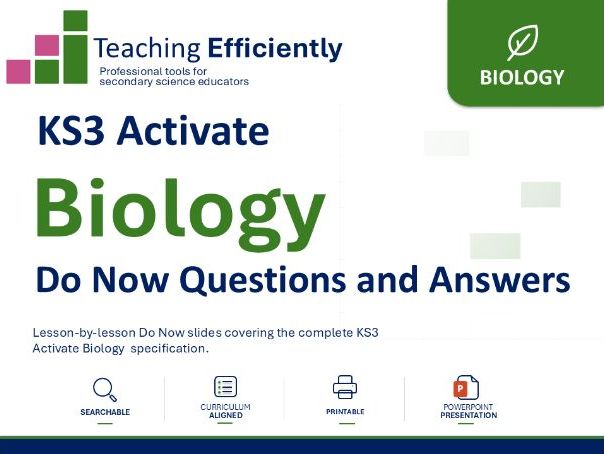 KS3 Activate Biology Do Now Questions and Answers.