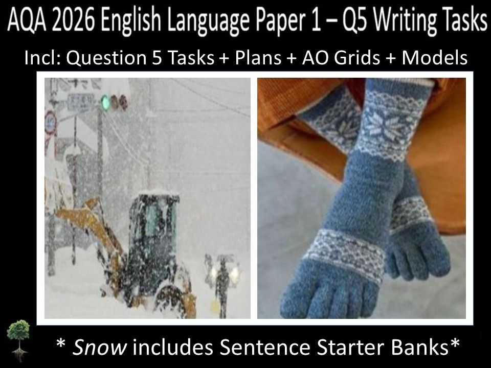 Two Q5 Writing Tasks AQA 2026 English Language Paper 1 | Plans, AO Grids, Models