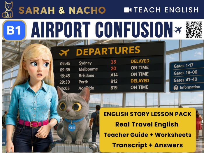 Airport | B1 ESL Travel English Video Lesson